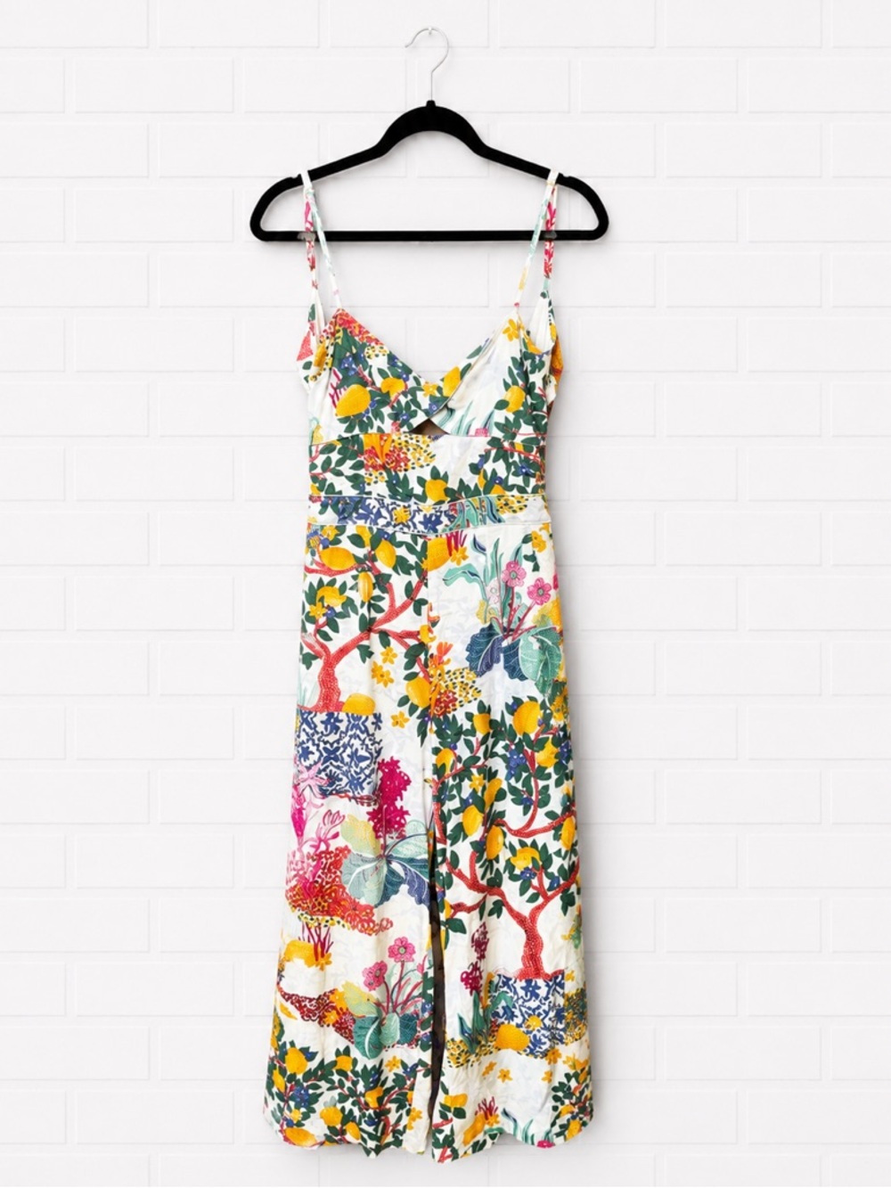 Maeve Cutout Linen Jumpsuit Anthropologie Beachy Vacation Floral Fun - Picture 2 of 7